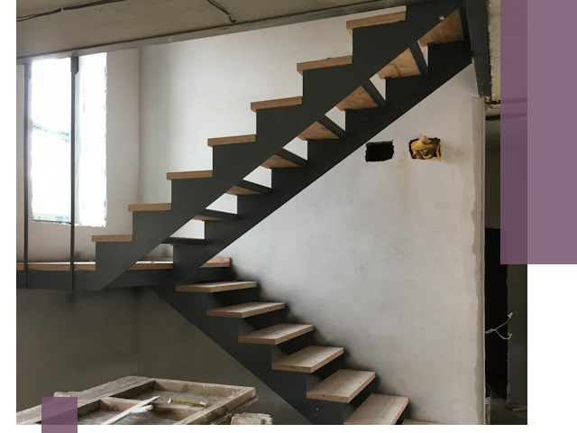 Изготовление лестниц на металлокаркасе в Гае от производителя