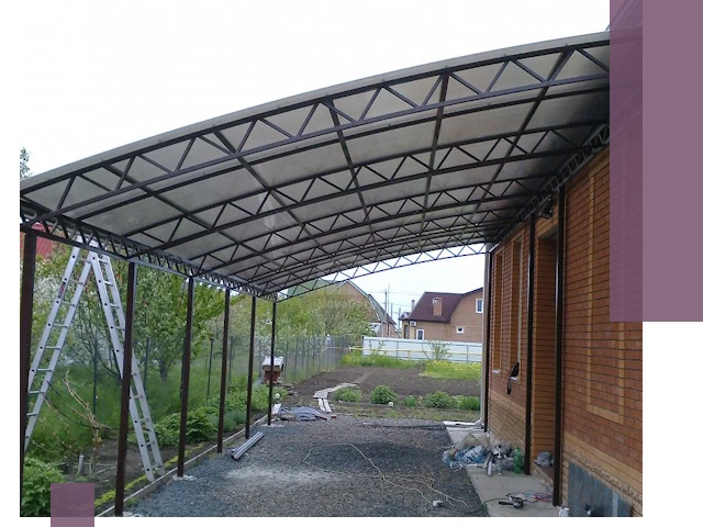 Профессиональный монтаж навесов под ключ в Гае