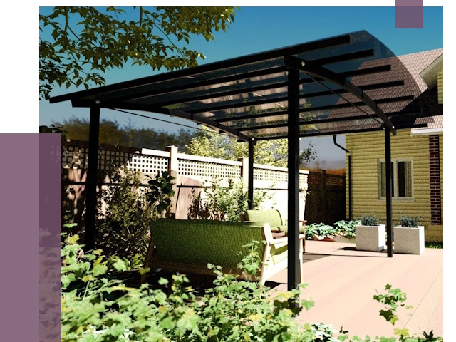 Навесы для террасы в Гае от 12962 руб. под ключ | ПРОЛЁТ-Гай