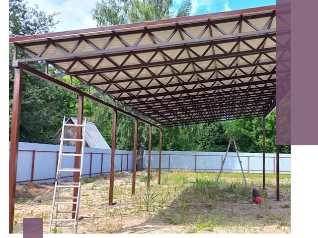 Односкатные навесы под ключ в Гае — изготовление и монтаж