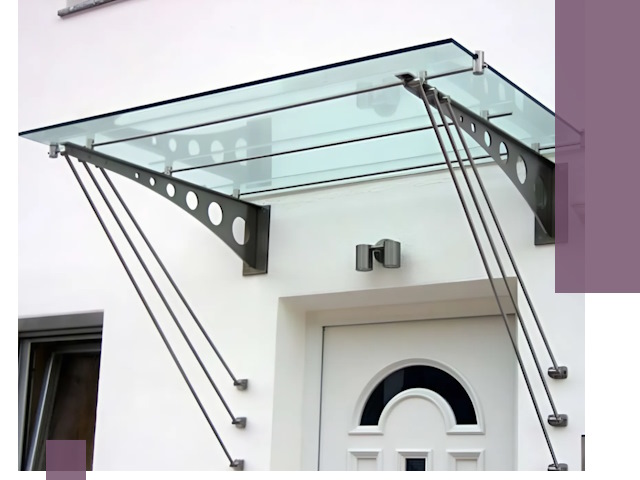 Козырьки над входом под ключ в Гае — изготовление и монтаж