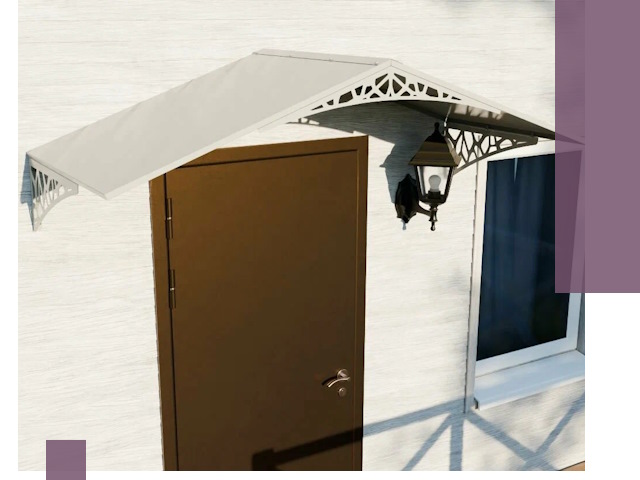 Металлические козырьки на входы и террасы в Гае