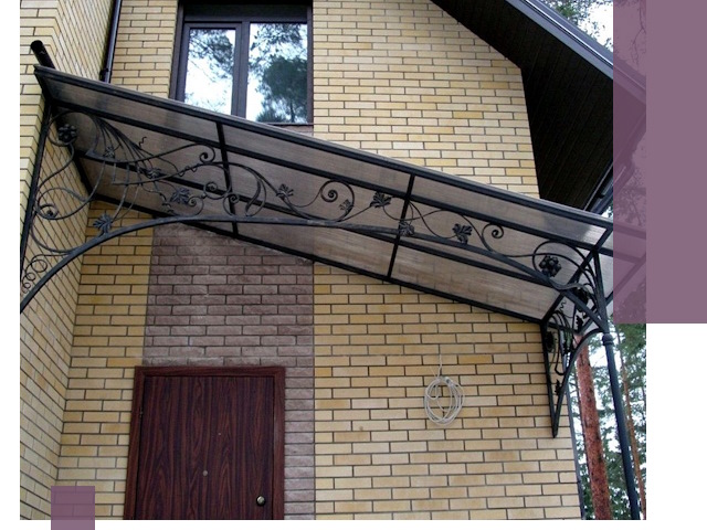 Односкатные козырьки из металла под ключ в Гае