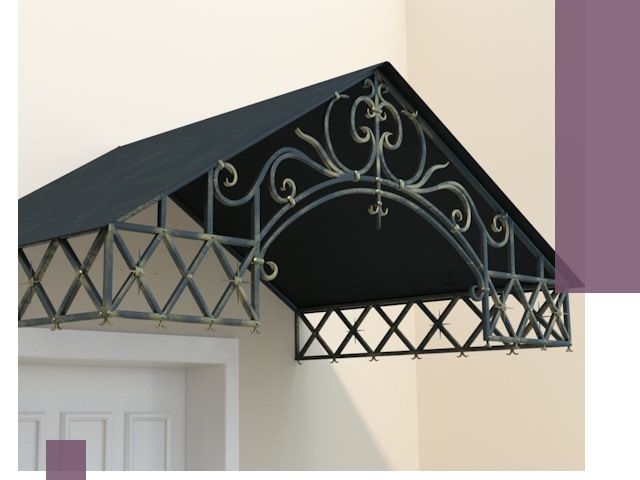 Двускатные металлические козырьки под ключ в Гае