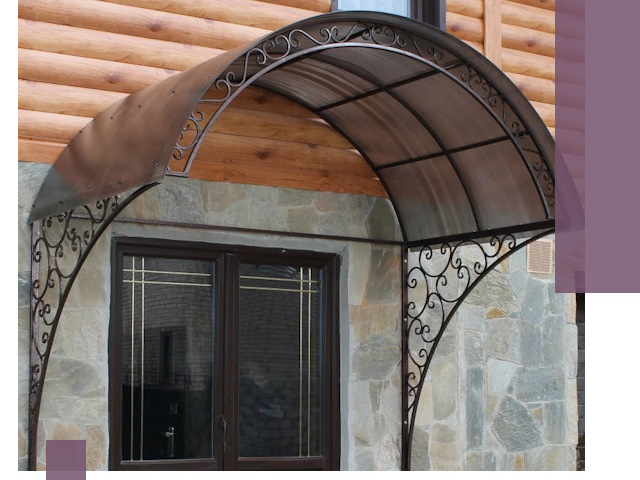 Арочные козырьки под ключ в Гае: изготовление и монтаж